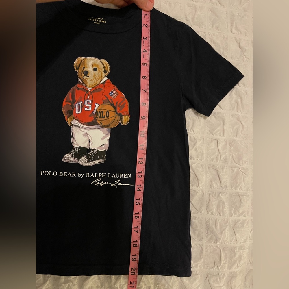 Polo by Ralph Lauren Boys Navy Blue Polo Bear USA T-shirt Sz. 7 - Picture 8 of 8